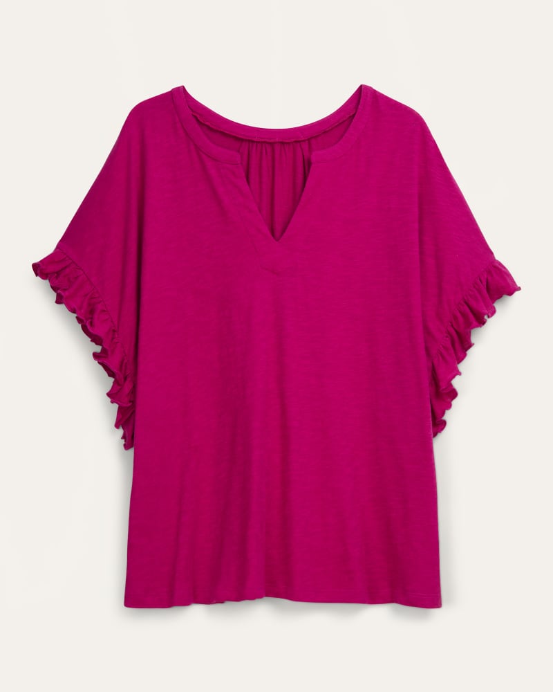 Front of plus size Leah Split Placket Top by Chelsea & Theodore | Dia&Co | dia_product_style_image_id:202185